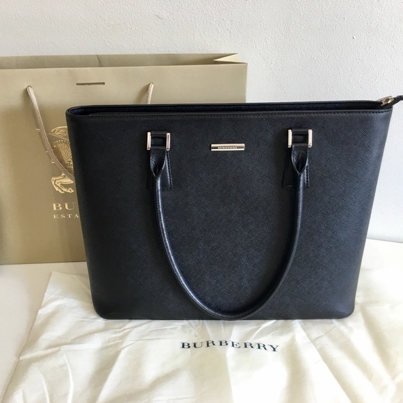 Burberry Handbags - Authentic BURBERRY large Black Leather Tote